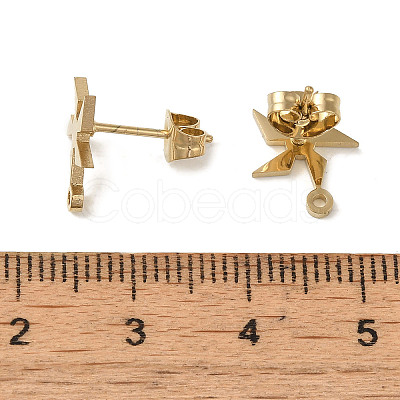 Ion Plating(IP) 304 Stainless Steel Stud Earring Findings STAS-I206-54G-1