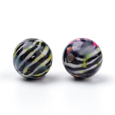 Opaque Printed Acrylic Beads MACR-S271-12mm-17-1