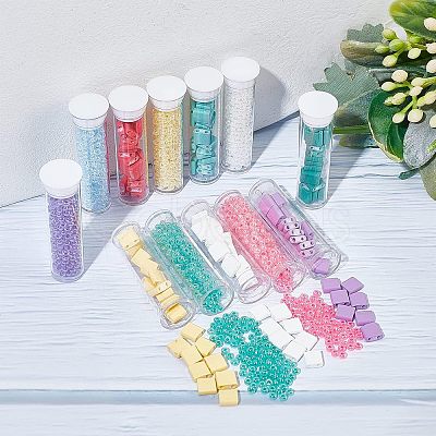 Nbeads DIY Glass Seed Beads Jewelry Making Finding Kit SEED-NB0001-62-1