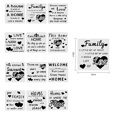 Large Plastic Reusable Drawing Painting Stencils Templates Sets DIY-WH0172-032-1