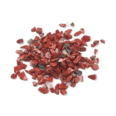 Natural Red Jasper Chips Beads G-O103-24-1