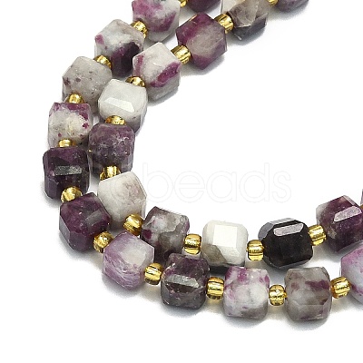 Natural Plum Blossom Tourmaline Beads Strand G-I376-D79-01-1