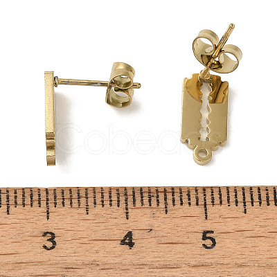 Ion Plating(IP) 304 Stainless Steel Stud Earring Findings STAS-I206-63G-1