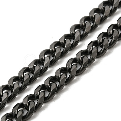 201 Stainless Steel Curb Chain Necklaces NJEW-Q336-10A-EB-1