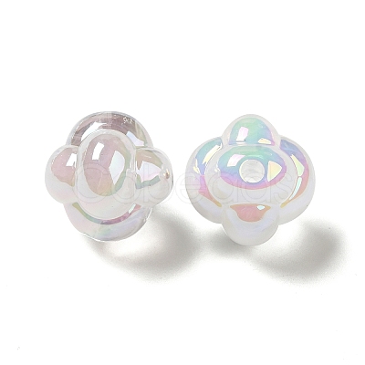 UV Plating Rainbow Iridescent Acrylic Beads PACR-M002-02D-1