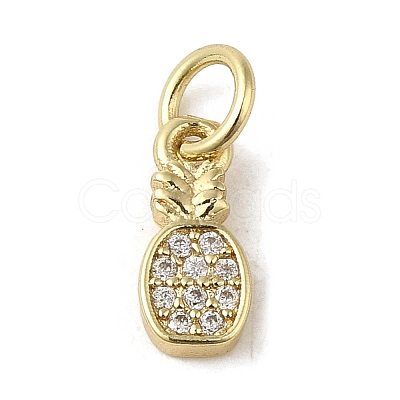 Brass Micro Pave Clear Cubic Zirconia Charms KK-M283-17A-01-1