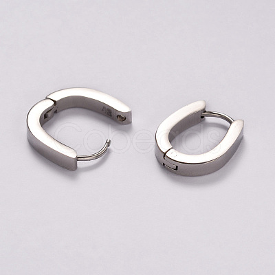 Tarnish Resistant 304 Stainless Steel Huggie Hoop Earrings EJEW-E192-04P-1