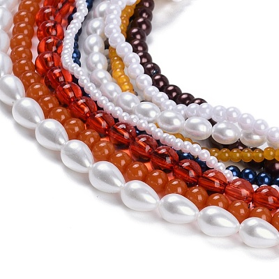 Bohemian Glass Beaded Multi Layered Necklaces for Women NJEW-K384-02B-1