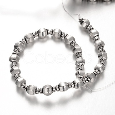 Lantern Tibetan Style Alloy Bead Strands X-TIBEB-O007-36-FF-1