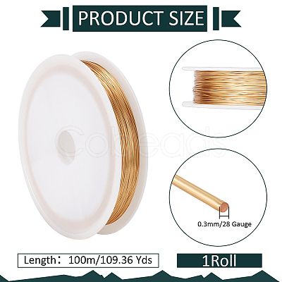 PandaHall Elite Eco-Friendly Copper Wire CWIR-PH0002-08A-1