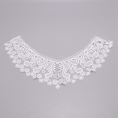 Milk Silk Embroidered Floral Lace Collar DIY-WH0260-09A-1