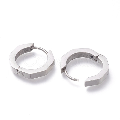 Tarnish Resistant 304 Stainless Steel Huggie Hoop Earrings EJEW-O099-11P-1