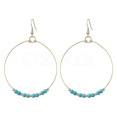 Synthetic Turquoise Dangle Earrings EJEW-JE05809-1