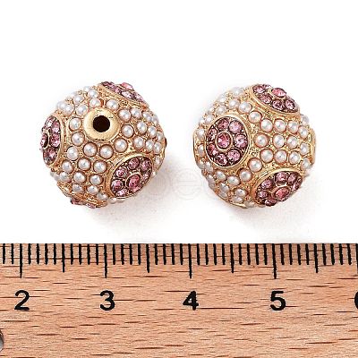 Golden Plated Alloy Rhinestone Beads FIND-E046-14G-01-1