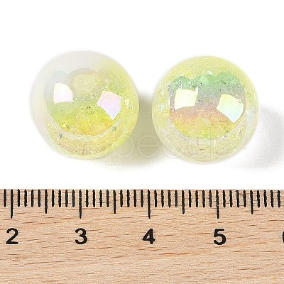 UV Plating Opaque Crackle Two-tone Acrylic Beads MACR-C032-01I-1