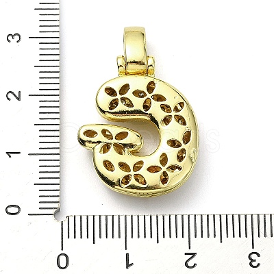 Brass Micro Pave Clear Cubic Zirconia Pendants KK-M279-01G-G-1