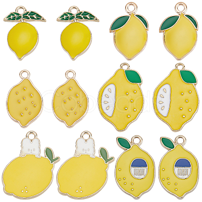 SUNNYCLUE 36Pcs 6 Style Alloy Enamel Pendants ENAM-SC0002-48-1