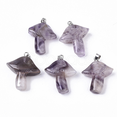 Natural Amethyst Pendants X-G-R480-02B-1