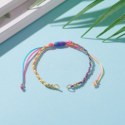 Adjustable Nylon Braided Cord Bracelet Making AJEW-JB00891-03-1