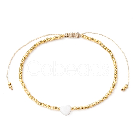 Natural Pearl & Seed Braided Bead Bracelets BJEW-JB09722-04-1