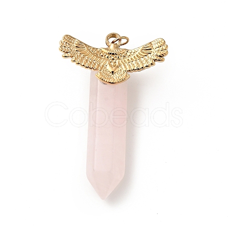 Eagle Natural Rose Quartz Pointed Pendants G-I333-04G-1