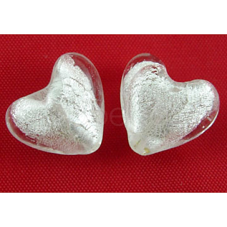 Handmade Silver Foil Glass Beads X-SLH12MM09Y-1
