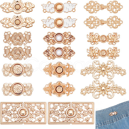 CRASPIRE 20 Sets 10 Styles Alloy Snap Lock Clasps FIND-CP0001-42-1