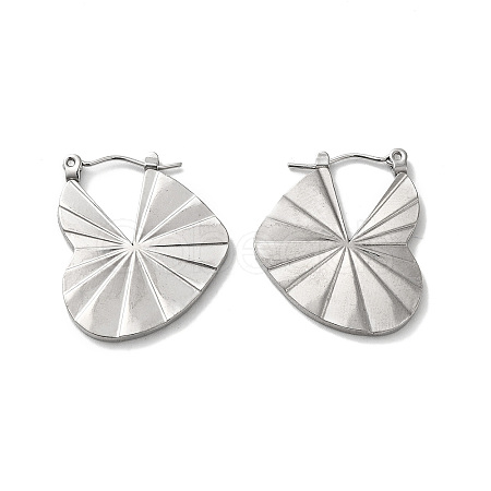 304 Stainless Steel Heart Hoop Earrings for Women EJEW-K243-07P-1