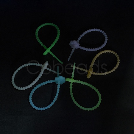 Luminous Silicone Cable Zip Ties AJEW-P104-01F-1