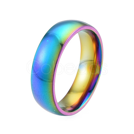 201 Stainless Steel Plain Band Finger Ring for Women RJEW-N043-09M-1