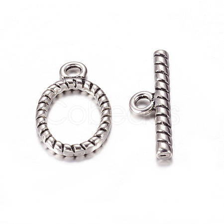 Tibetan Style Alloy Toggle Clasps LF10951Y-NF-1