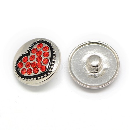 Alloy Rhinestone Buttons SNAP-A045-I21P-NR-1