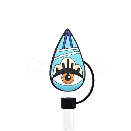 Evil Eye Silicone Cartoon Style Dustproof Straw Cap PW-WG46E63-14-1