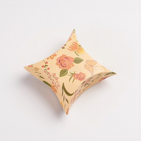Flower Pattern Paper Pillow Candy Boxes CON-G008-C08-1