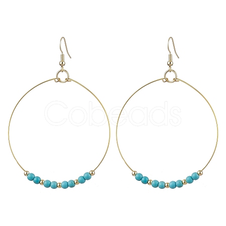 Synthetic Turquoise Dangle Earrings EJEW-JE05809-1