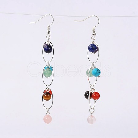 Trendy Gemstone Dangle Earrings EJEW-JE01429-1