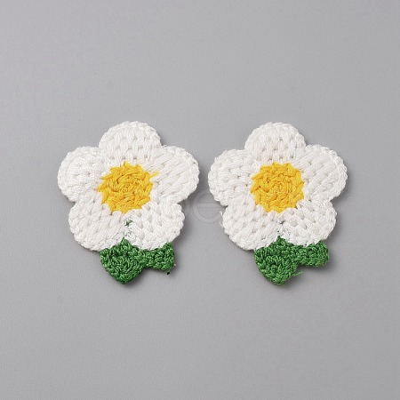 Crochet Flower Appliques DIY-WH0502-05F-1