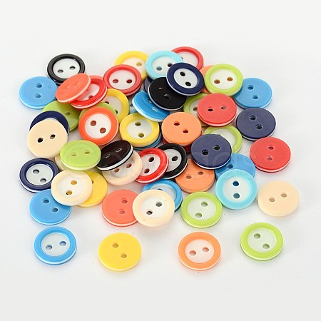 Resin 2-hole Buttons for Clothes Design BUTT-F044-M-1