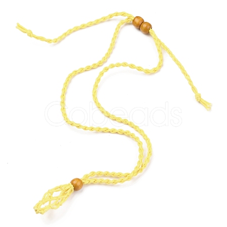 Adjustable Braided Waxed Cord Macrame Pouch Necklace Making NJEW-I243-A05-1