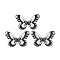 Printed Acrylic Cabochons, Butterfly, Black, 39x61x3mm