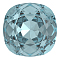 Preciosa&reg MAXIMA Crystal Fancy Stones, Czech Crystal, 435 36 132 Cushion Square, Dura Foiling, 60010 Aqua Bohemica, 12x12mm