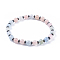 Natural Morganite Stretch Bracelets, with Non-Magnetic Synthetic Hematite Spacer Beads, 2-1/4 inch(5.7cm)