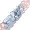 Natural Aquamarine & Rose Quartz Beads Strands, Nuggets, Tumbled Stone, 5~14x4~10x4~8mm, Hole: 0.8~1mm, about 45~59pcs/strand, 15.75~16.34 inch(40~41.5cm)