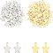 Unicraftale 304 Stainless Steel Charms, Star, Golden & Stainless Steel Color, 10x8x0.8mm, Hole: 1mm, 160pcs/box