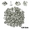 120 Sets Iron Lapel Pin Backs, Tie Tack Pin, Brooch Findings, Platinum, Tray: 4.5mm, 12mm, Pin: 1mm