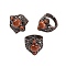 Synthetic Goldstone Retro Finger Rings, Adjustable Brass Rings for Women, 25.5mm, Inner Diameter: 19mm