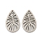 Non-Tarnish 316L Surgical Stainless Steel Pendants, Laser Cut, Leaf Charm, Stainless Steel Color, 20x12x1mm, Hole: 1.3mm