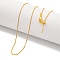 Brass Box Chain Necklaces for Women, Real 18K Gold Plated, 17.68 inch(449mm)