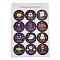 Halloween Theme Plastic Stickers, for DIY Scrapbooking, Journal Decoration, Ghost With Word Halloween, Mixed Color, 187~190x130~132x0.3mm