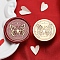 Golden Tone Round Wax Seal Brass Stamp Heads, for Wax Seal Stamp, Valentine's Day Series, Butterfly, 30x15mm, Hole: 7mm